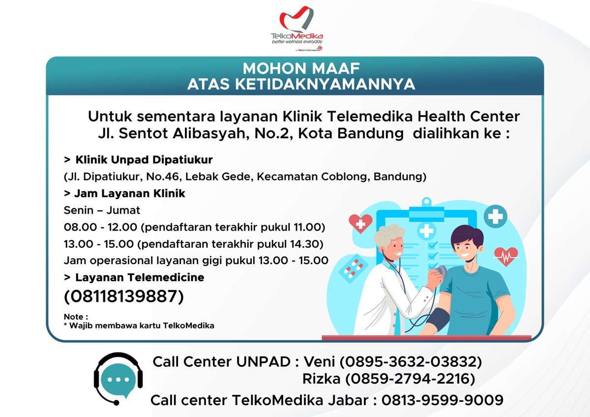 Mohon maaf atas ketidaknyamannya ya akang teteh wargi Bandung 🙏🙏 #telkomedika #bandung #kesehatan