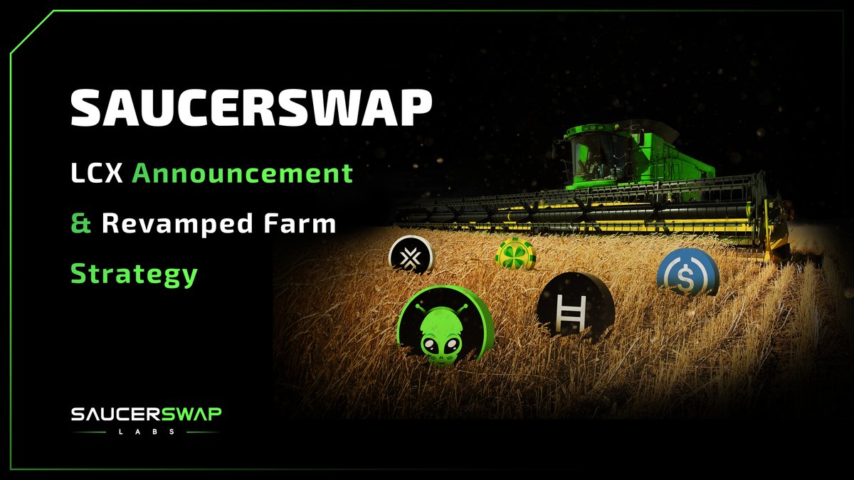 SaucerSwapLabs's tweet photo. Furthermore, we have revamped our farm strategy based on feedback from the community.

Key points:
• New $LCX farm
• Increased incentives to $SAUCE pairs
• Reduced emissions to $HBARX pairs
• Adjusted community farms to reflect demand

Full article: 
https://t.co/5tX7pGMiVF https://t.co/1rPSbMIf1Q