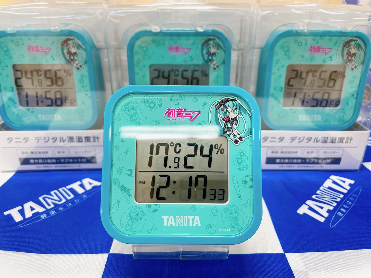 新商品】デジタル温湿度計初音ミクモデルは本日発売！便利な時計付きで