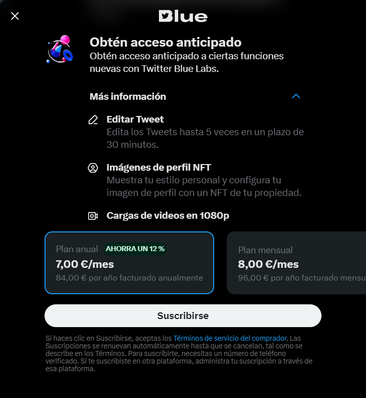 AlexVicente_'s tweet photo. 📲Twitter Blue empieza a desplegarse en otros países fuera de EEUU.

🫰🏽Desde la web, estos son los precios y las funcionalidades que, de momento, ofrece el servicio de pago de Twitter.

¿Os parece suficiente para pagarlo? https://t.co/4fdMh57QYY