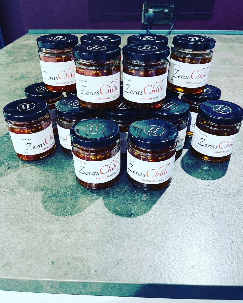 🌶️💕🌶️ SCOTCH BONNET JAMS 🌶️💕🌶️ 19 jars of jam made and ready to go! Sold a few already 😃😃 Also got some of my original sauces ready too! I now have full stock of everything 😋😋😋😋 (roasted garlic are disappearing quickly tho!) 🌶️💕 ZERASCHILLI RUBS SOON🌶️💕