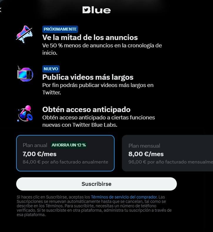 AlexVicente_'s tweet photo. 📲Twitter Blue empieza a desplegarse en otros países fuera de EEUU.

🫰🏽Desde la web, estos son los precios y las funcionalidades que, de momento, ofrece el servicio de pago de Twitter.

¿Os parece suficiente para pagarlo? https://t.co/4fdMh57QYY
