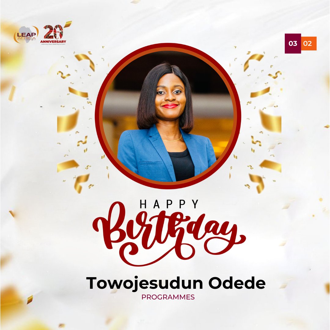 LEAPAfrica's tweet photo. Celebrating a phenomenal LEAPer!
Happy birthday, Towojesudun Odede. We celebrate your innovative ideas, resourcefulness and commitment to our work. Have an amazing year ahead.
We wish you a beautiful celebration and lots of fun.
#HappyBirthday #February #HumanofLEAP https://t.co/mRRpxu58sw