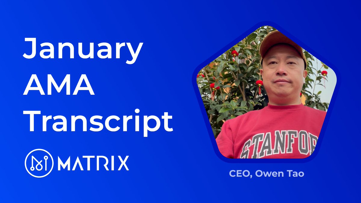 MatrixAINetwork's tweet image. 🔹 The Transcript of the January 2023 Matrix AMA is now available to read on website ✅💎👀

docs.matrix.io/ama/january-20…

#ama #ai #web3 #metaverse #blockchain #nft