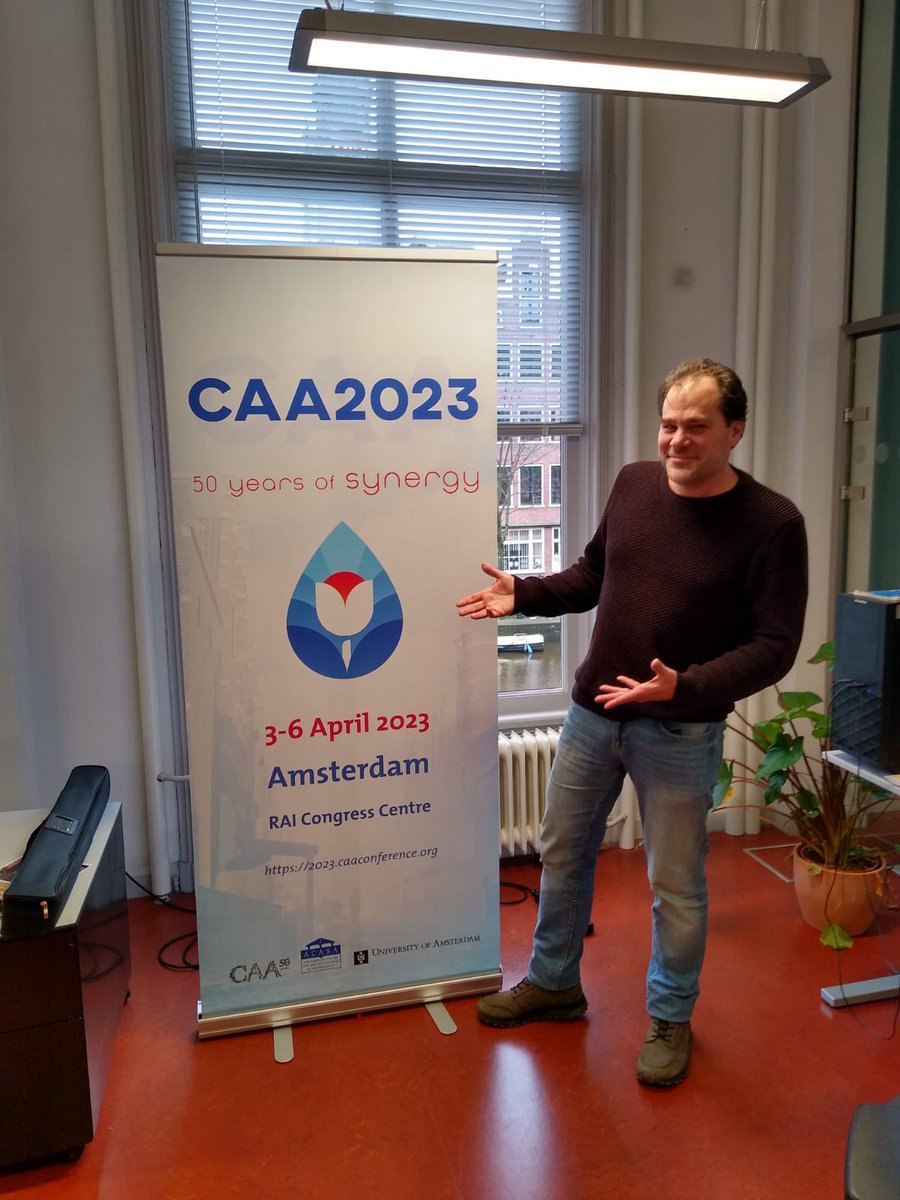 We're working hard on the programme, which should be available soon. 

In the meantime, a #CAA2023Ams banner has arrived! Very excited to welcome you all in Amsterdam in April.

Quick reminder: early-bird registration is open till the 27th of February!