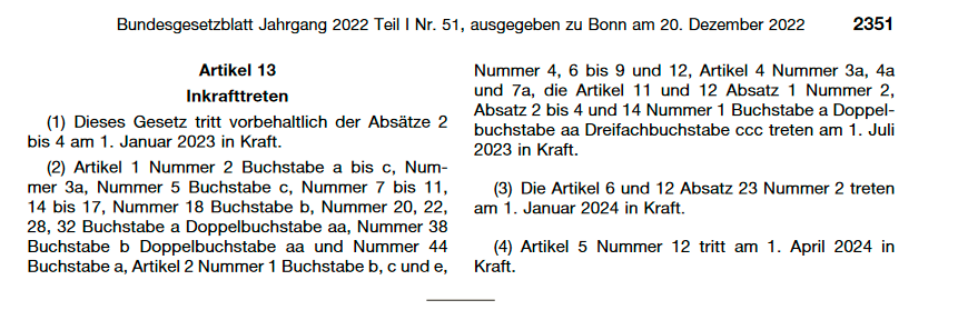 Artikel 13 Bürgergeld-Gesetzhttps://www.bgbl.de/xaver/bgbl/start.xav?startbk=Bundesanzeiger_BGBl&start=//*%5b@attr_id=%27bgbl122s2328.pdf%27%5d