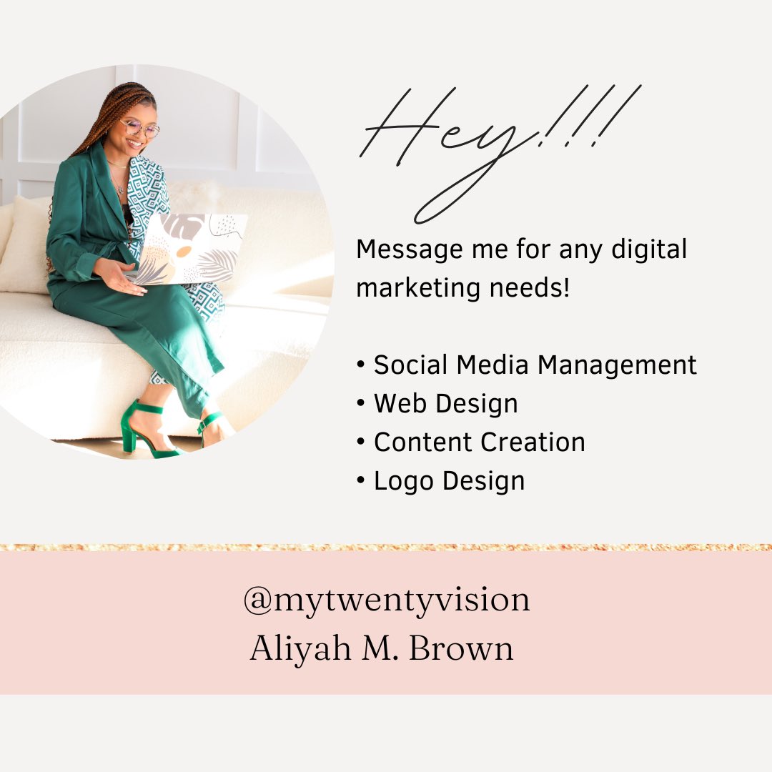 mytwentyvision's tweet photo. #DigitalMarketing #ContentCreator #smallbusinessowners #socialmediamarketing #webdesigner https://t.co/mLkiXYUkNR
