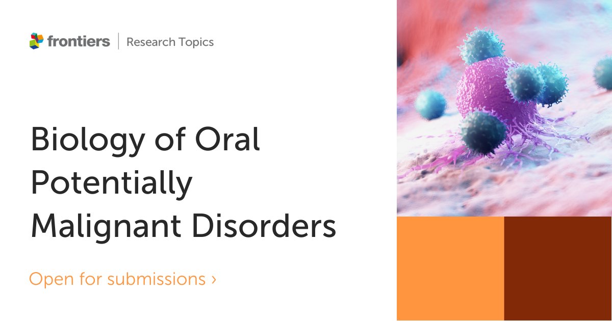 Frontiers - Oral Health (@frontoralhealth) on Twitter photo An understanding of OPMD biology is invaluable for successful intervention before cancer. Edited by the talented Drs. <a href="/Omark8867/">Omar Kujan</a> and Zoya Kurago, this important Research Topic is the go-to platform for OPMD biological research. Open for submissions now: fro.ntiers.in/52371 An understanding of OPMD biology is invaluable for successful intervention before cancer. Edited by the talented Drs. <a href="/Omark8867/">Omar Kujan</a> and Zoya Kurago, this important Research Topic is the go-to platform for OPMD biological research. Open for submissions now: fro.ntiers.in/52371