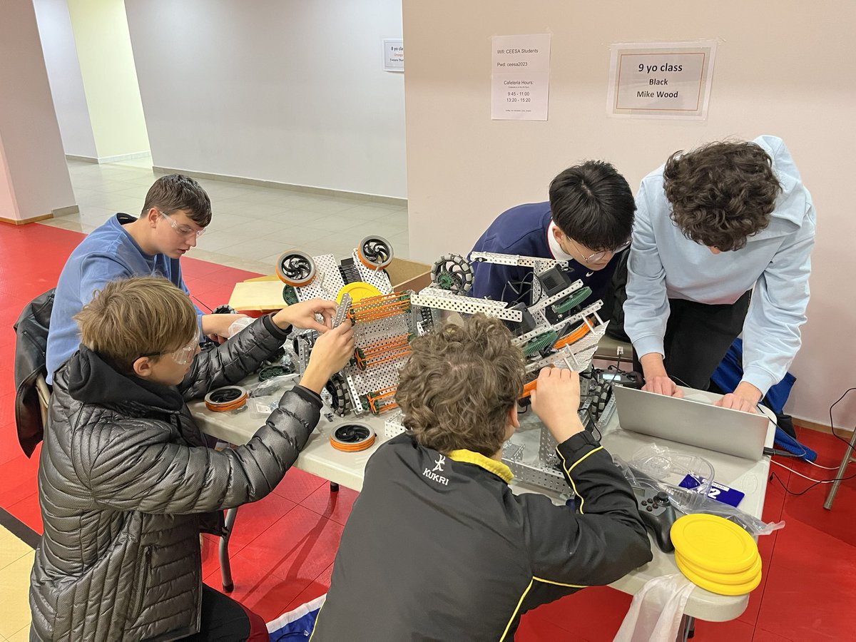 IspRobotics's tweet image. CEESA Robotics 2023 Kick-off and last minute prep! Thanks @tiranainternationalschool for the amazing poster! 
@vexrobotics @revrobotics @first_official_  @ceesaorg 
#roboticscompetition #robotics #ceesa #vex #vexrobotics #vexroboticscompetition #rev #revrobotics #first #ftc