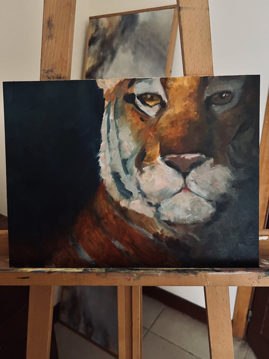 The world needs more tigers 🐅 #tiger #tigerpainting #wildlifepainting #wip