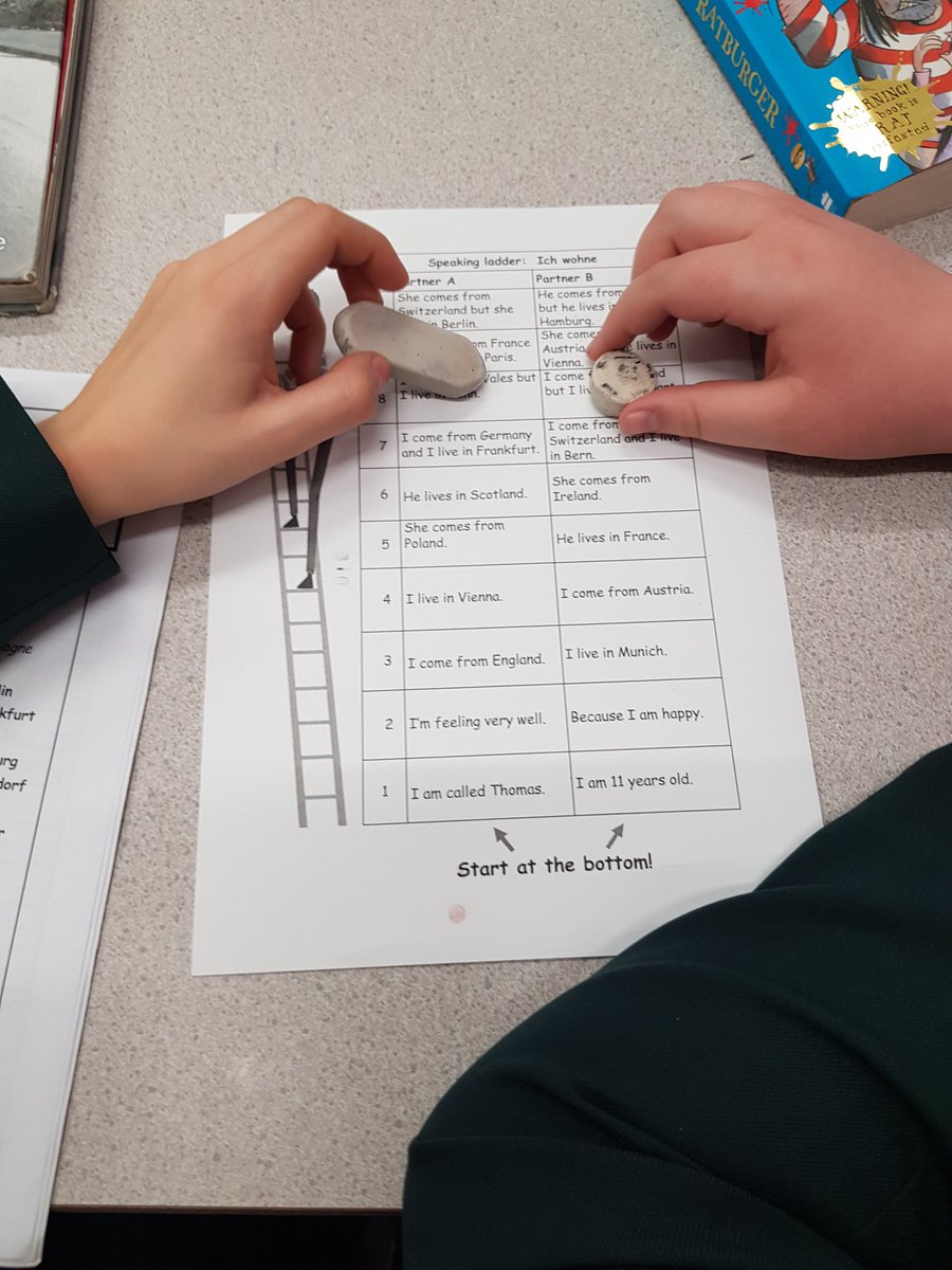 MFLSandbach's tweet photo. Year 7 have enjoyed practising their translation skills this week playing Speaking Ladders. Lots of great collaborative learning going on in the classroom 🇩🇪 https://t.co/4VnrbDGdqi