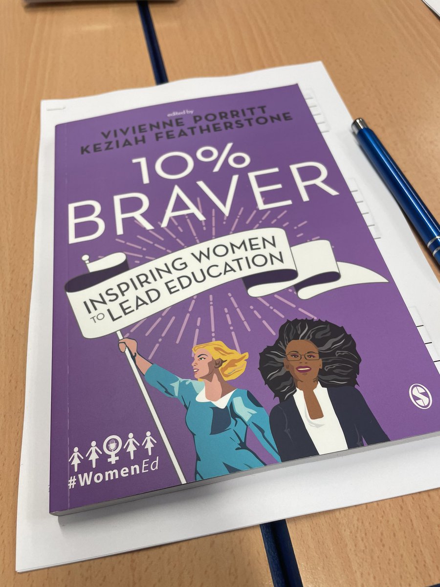 Todays course! #WomenInLeadership with my requested material to read! #100%braver #WomenEd #InspiringWomenToLeadEducation