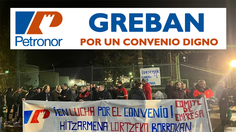 #Petronor-rek, akordioak ez betetzeaz gain hitzarmenaren negoziazioa blokeatzen du, eta ondorioz, grebara deitzen dugu otsailaren 3tik 6ra. Petronorrek 305 milioiko irabaziak izan ditu 9 hilabetetan, eta ez die langileei KPIa igo nahi
▶ esk.eus/index.php/eu/b…

#PetronorBorrokan