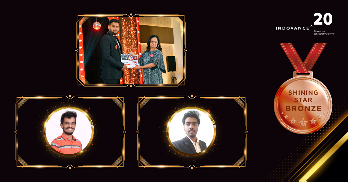Indovance's tweet photo. #rewards_and_recognition at Indovance^20 Years Event.

Shining Star - Bronze 

Congratulations to RAHUL AHER, Pratik Pawar, and Gaurav Akotkar for working diligently and tirelessly toward the success of the organization.

#shiningstar #rewardsandrecognition #20years #indovance https://t.co/wsocKnMddN