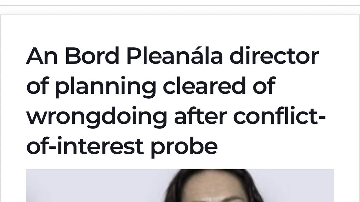 Let me just correct the headline: A report with no legal basis which An Bord Pleanala paid for has cleared An Bord Pleanála director of planning of wrongdoing. Ireland is currently run by tiny brained crony clowns.
