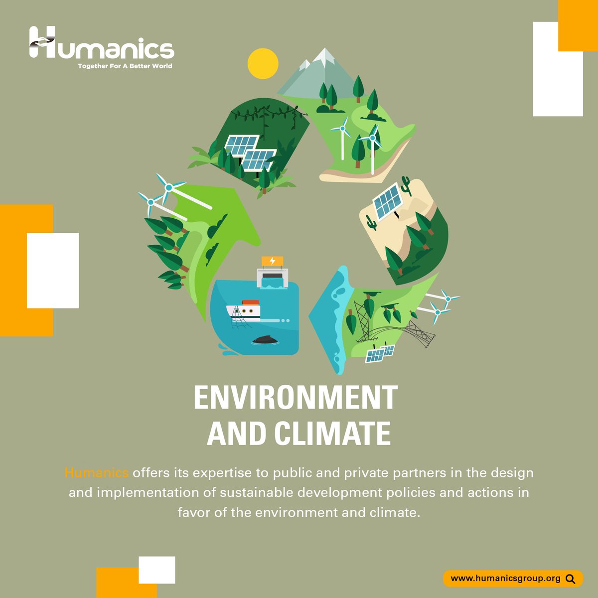 @humanicsgroup offers its expertise to public and private partners in the design and implementation of sustainable development policies and actions in favor of the #environment and #climate.

#EnvironmentAndClimate
 #Consulting
 #humanics