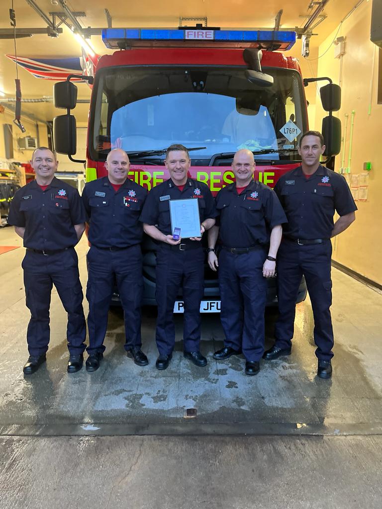 Huge congratulations to our wonderful Watch Manger Andy Hamilton on receiving his 30 year badge. A great career serving the Lancashire community. Pictured here with some of the crew and also our SM  <a href="/KieryH/">Kiery Horne</a>