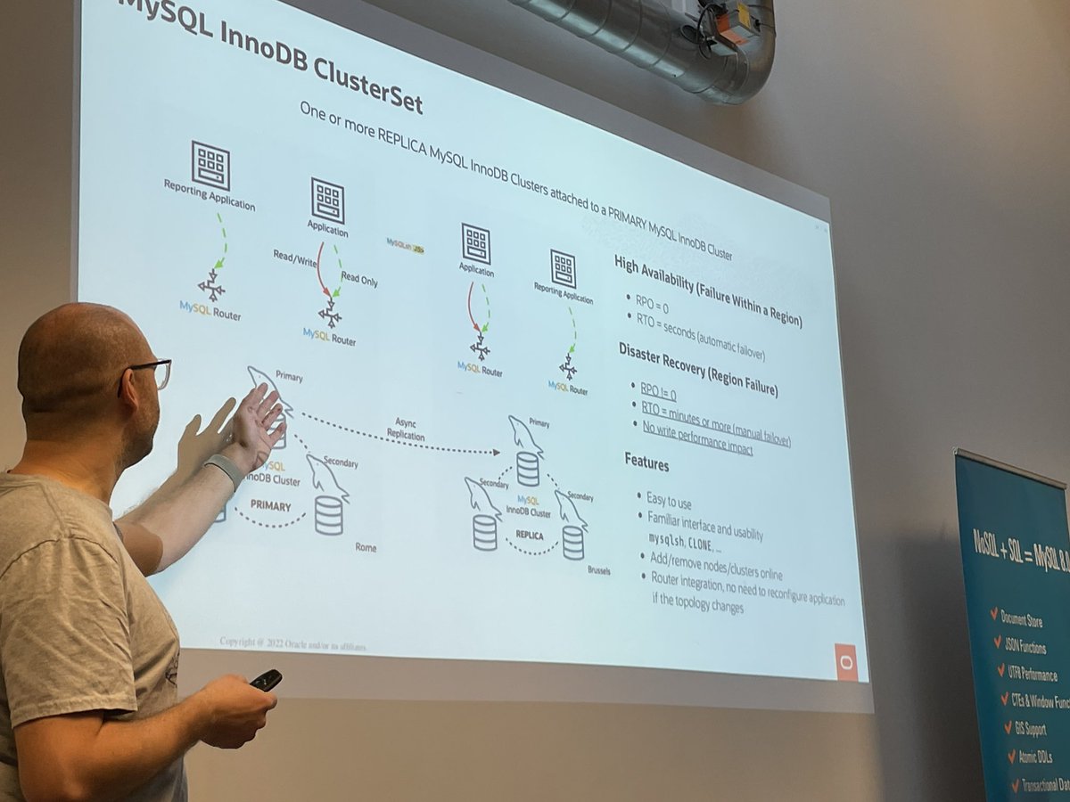 lefred's tweet image. @MySQL InnoDB ClusterSet!!! Yeah !! #MySQLDay #MySQL #fosdem