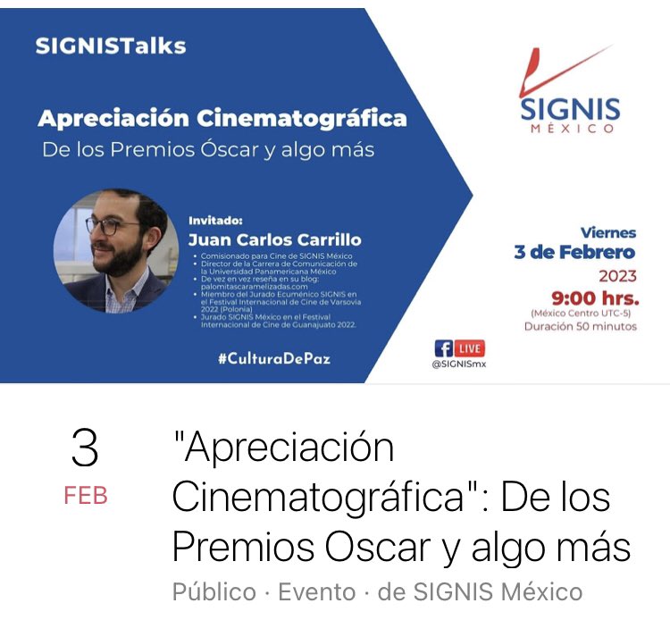 SignisMX's tweet photo. Enlace para usuario de Facebook para el #SIGNISTalks del viernes 3 de febrero a las 9:00 hrs (CDMX) con @jcccaly @SignisMX @SIGNIS_ALC https://t.co/njz9vVibE6 https://t.co/9on2lnohdC
