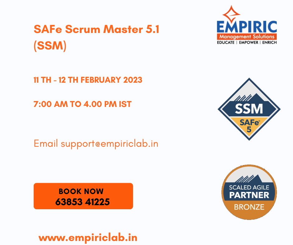 EmpiricManagem1's tweet photo. SAFe Scrum Master 5.1 (SSM) training for registration - https://t.co/FKWFZaqDcx
Contact +91-6385341225
#ssmtraining #scrum #scrummaster #training #OnlineClasses #OnlineCourses #ssm #course #softwaredevelopment #productmanager #coaching #technology #SAFescrummaster
@KotiBhavanam https://t.co/kdSy1AVaFG