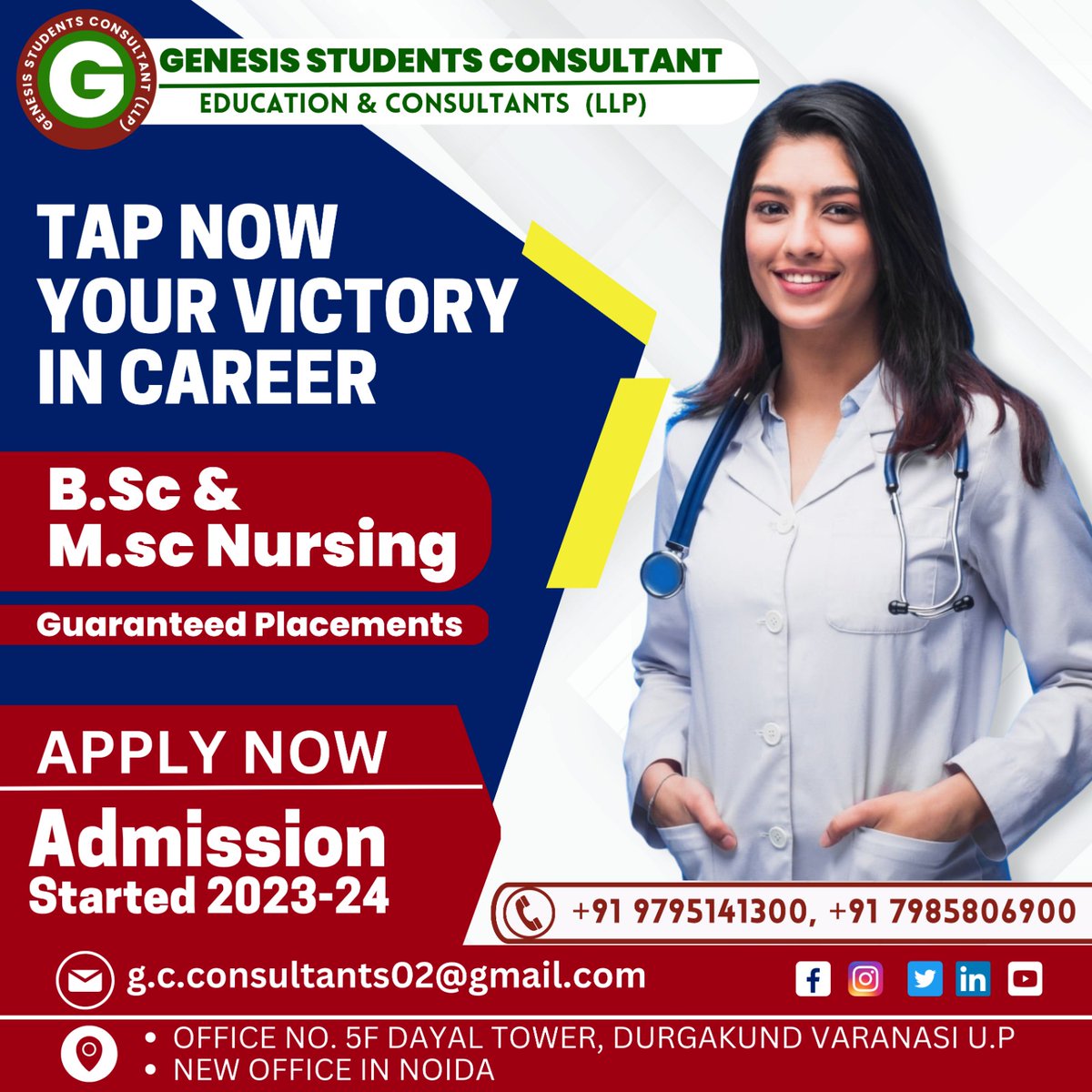 Tap now your victory in career with Genesis Student Consultant.
.
.
#genesisstudentsconsultants #education #careergoals #careeradvice #careerguidance #careerpath #education #MBA #MBAadmissions #pgdmstudents #PGDM2023 #MBAadmissions
#education #varanasi