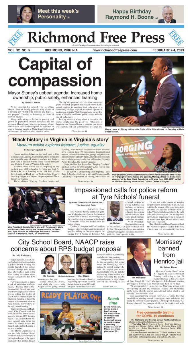 FreePressRVA's tweet photo. Check out our latest edition of @FreePressRVA:
https://t.co/TxsPMHHLmz
#headlines #frontpage #1A #weekly #newspaper #newstouse #watchdog #community #local #locallyowned #BlackOwnedBusiness #Blackownedandoperated #Blackwomenrunbiz https://t.co/ebZQV0XMj5