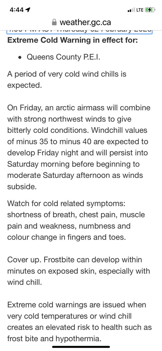 devclayton's tweet photo. @RadioX Good morning Chris and the team from freezing cold Prince Edward Island in Canada! -40 here later today with risk of frostbite 🥶 Love the show and will be listening and trying to stay warm this weekend! https://t.co/nbDAE6SX2m
