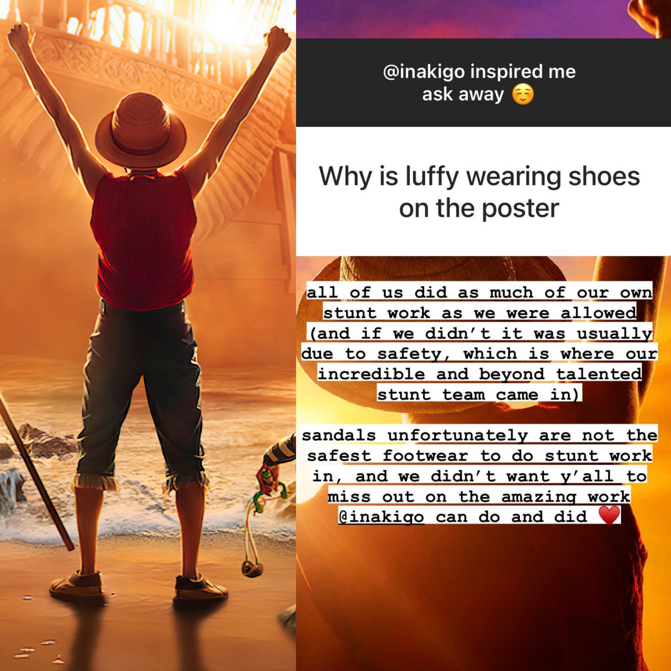 Por que Luffy do live-action em One Piece usa sapatos e não sandálias 1