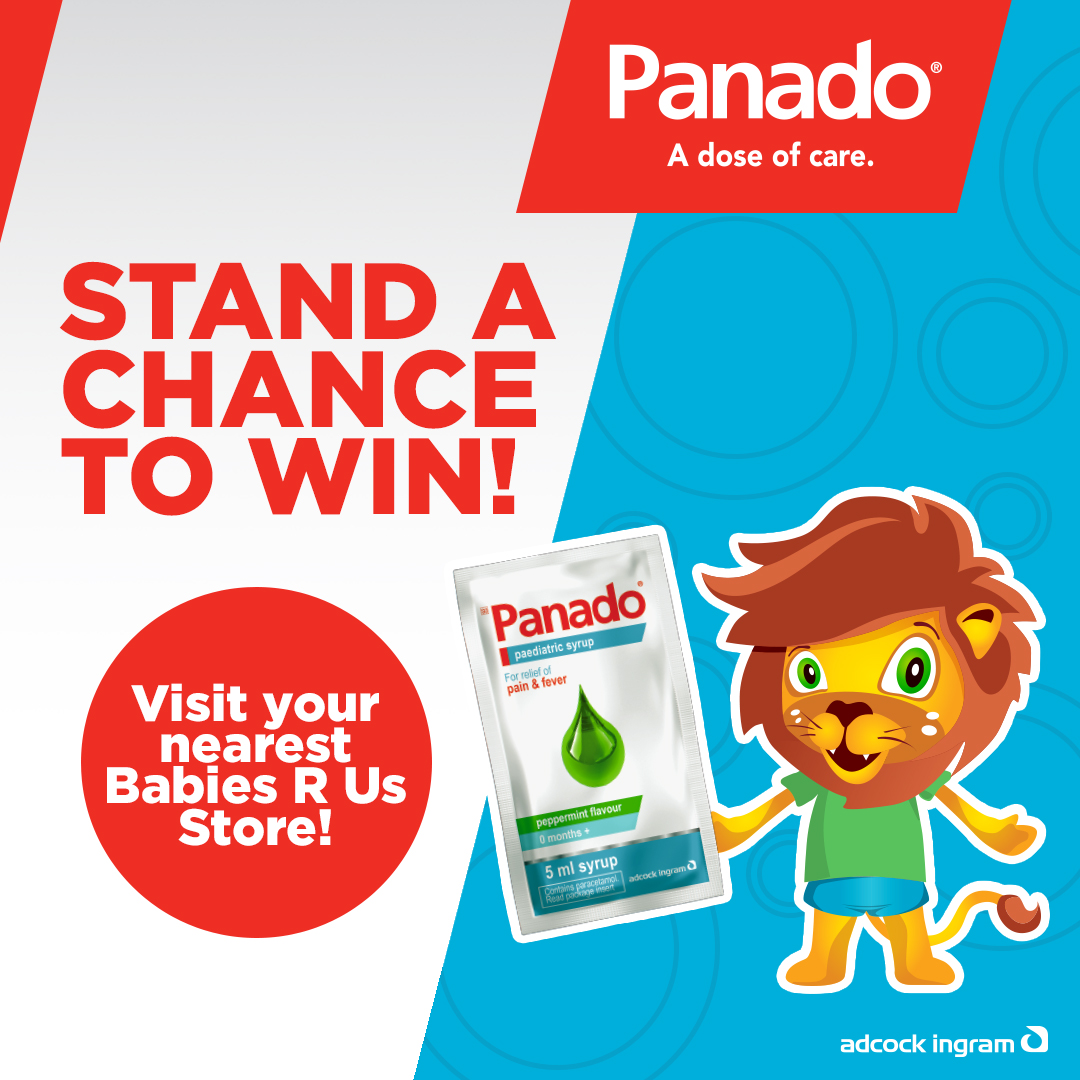 Stand a chance to WIN with Panado ® and Babies R Us! ❤️

A super cute, limited edition, Panado® Lion Plush Toy, worth R1 500! ❤️🦁

🦁 Take a selfie with the in-store free-standing unit and post it to Facebook.
🦁 Tag <a href="/BabiesRUs_ZA/">Babies R Us South Africa</a> 

Ends o 28th Feb