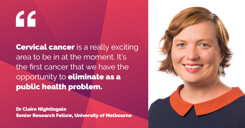 VCCCAlliance's tweet photo. This #WorldCancerDay, we're focussing on taking action.

Dr Claire Nightingale is co-leading a project to ensure everyone with a cervix has the option to self-collect, leading to more equitable outcomes across the entire population @unimelbMSPGH @UniMelb @UICC #CloseTheCareGap