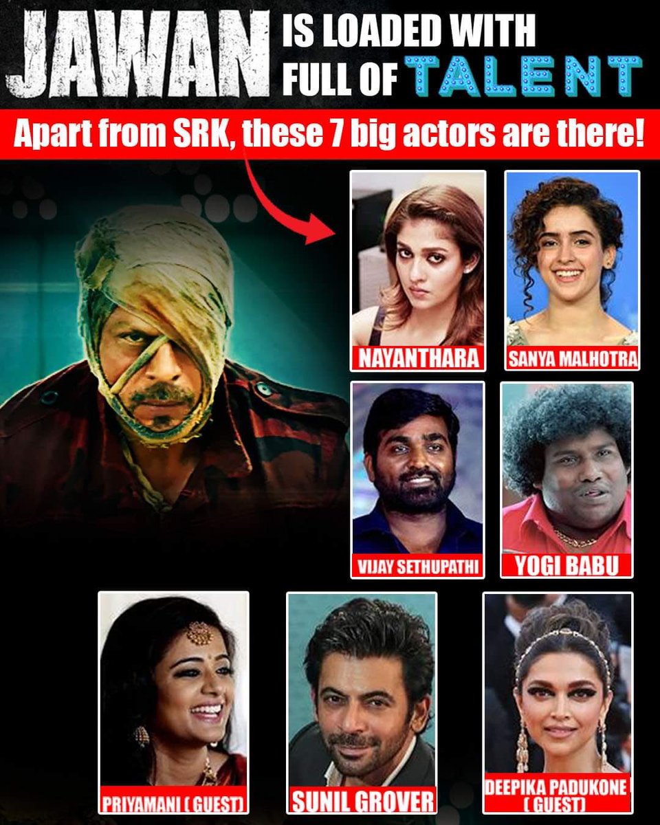 June me JAWAN ! This film is loaded with talent from north to down south! Let us know, how excited you are for this flick ? #Jawan #shahrukh #VijaySethupathi #Nayanthara #DeepikaPadukone #Yogibabu #SunilGrover #Priyamani