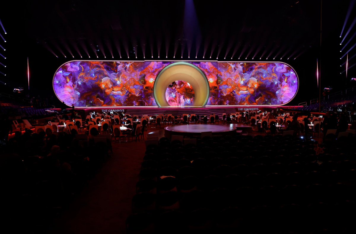 RecordingAcad's tweet photo. First look at this year’s #GRAMMYs stage.🔮

Which performance are you most excited to see? ✨ https://t.co/vxnShnpekW