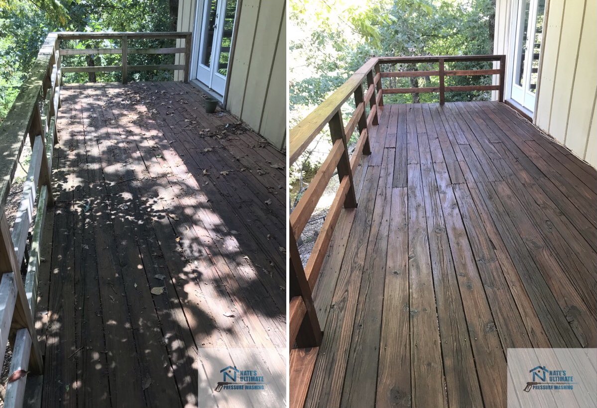 npurdom2's tweet photo. This deck came out really nice in the color of mahogany. #deck #woodrestoration https://t.co/5pZLzTbOOL