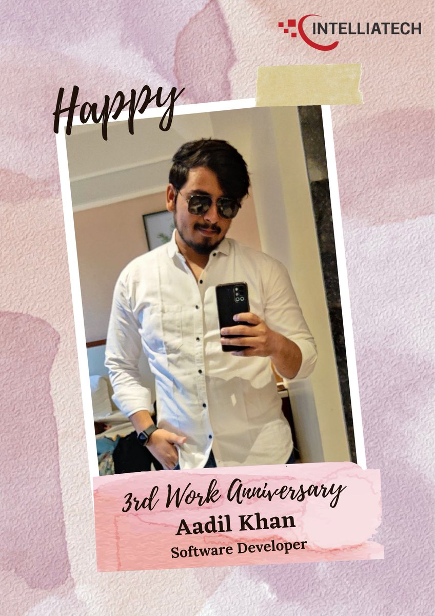 IntelliaTechPvt's tweet photo. Wishing you a Happy 3rd Work Anniversary!! Aadil Khan  have been an essential part of our organization's journey and success. We appreciate your dedication and loyalty towards the company.

#workanniversary #success #achievement #3rdworkanniversary #intelliatech https://t.co/bYythwNVsO