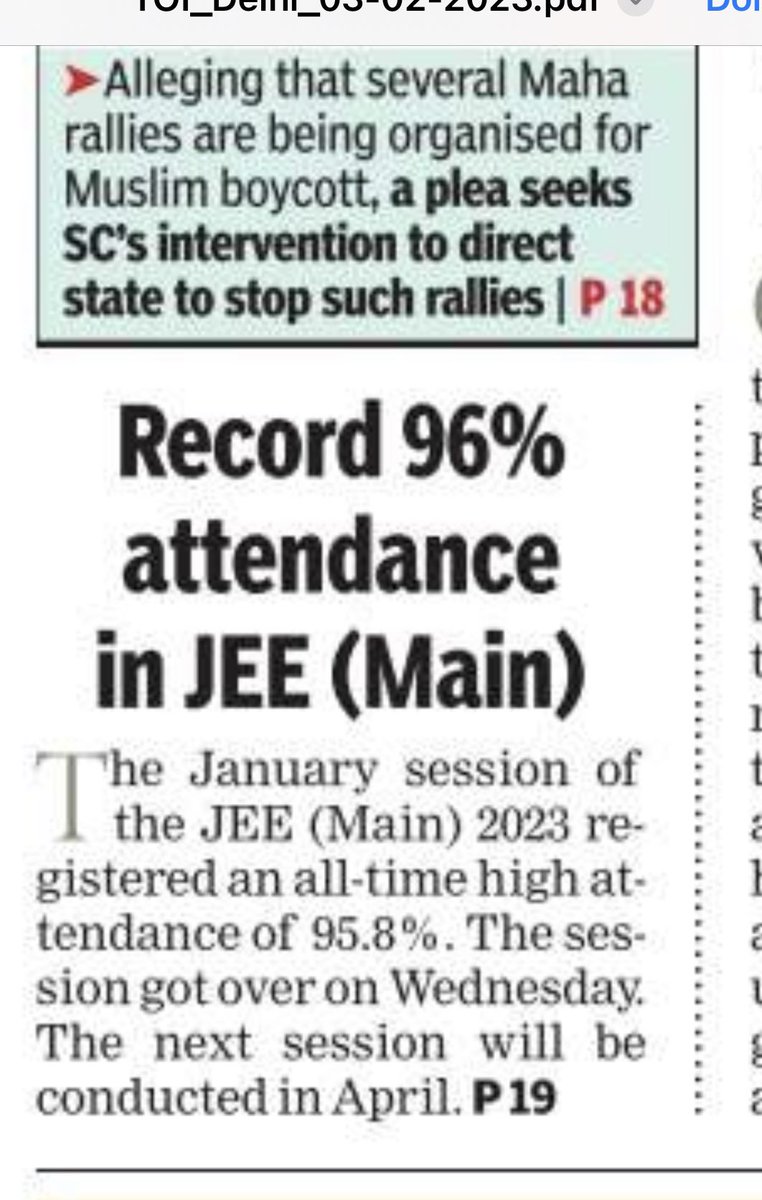 manashTOI's tweet photo. #JeeMains2023 Aspirants might get the results a day early (February 6). Notified date February 7. 

https://t.co/5aibghZDbk https://t.co/Eeizv5Hl9Y