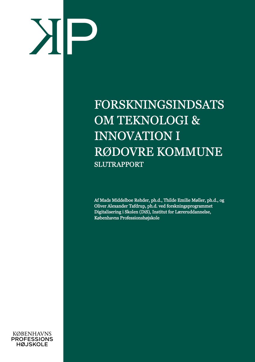madsrehder's tweet image. I dag udkommer slutrapporten fra forskningsindsatsen om Teknologi og Innovation i Rødovre Kommune. Vi er vi stolte af at have samarbejdet med TekX, lærere, ledere og elever om undersøgen og udviklingen af denne nye vigtige faglighed. 
ucviden.dk/ws/portalfiles…
#skolechat #kbhprof