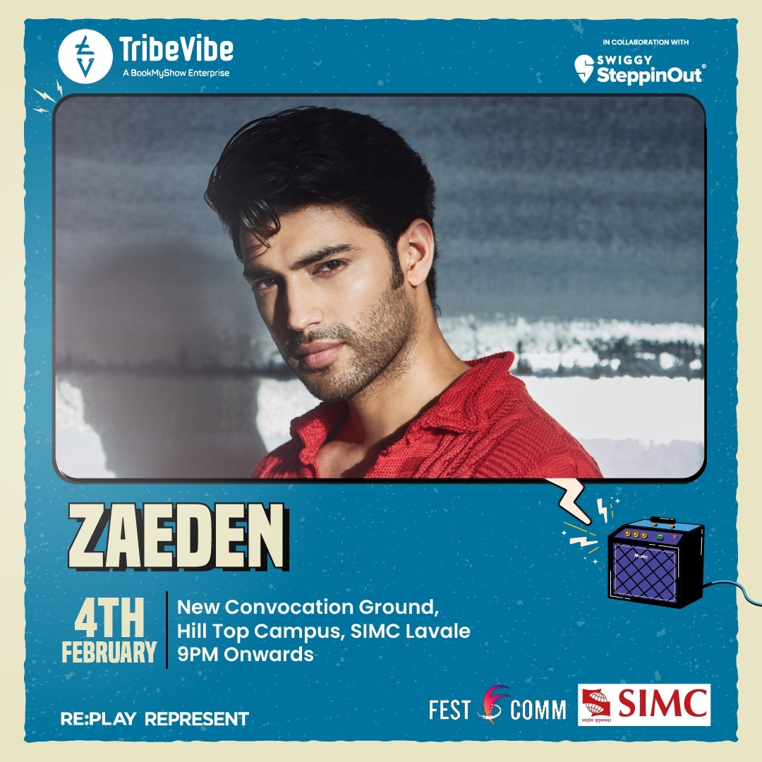 TribeVibeLive's tweet photo. TribeVibe in collaboration with @SteppinOutIndia presents a charming evening with @ZaedenMusic
He's on his way to #SIMCPune's @FestOComm fest for a melodious performance on 4th February, 9 pm onwards
@representmgmt1
#replayagency
@shovenshah
#Tribevibe https://t.co/XkhWAT3Qv6