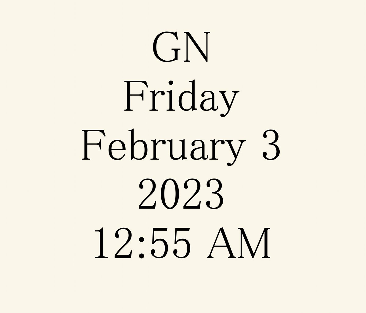 Certified announcement of going to bed: