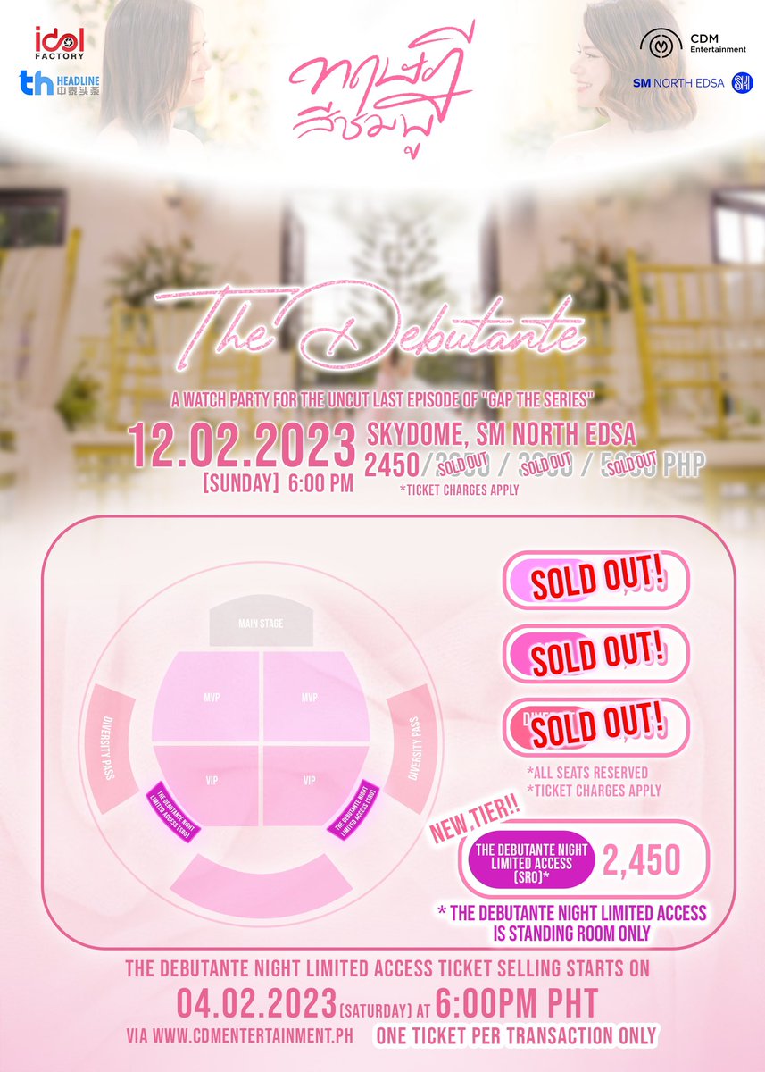 cdmentph's tweet photo. Due to popular demand, we're adding tickets to #TheDebutanteMNL 🎉

NOTE: tickets are STANDING ONLY &amp; valid for "The Debutante Night" part of the program only (7:30PM-8:30PM)

Only 1 ticket is allowed to be purchased per transaction.

Ticket selling: 2/4 | SAT | 6PM via CDM site. https://t.co/cmDyOxVgB3