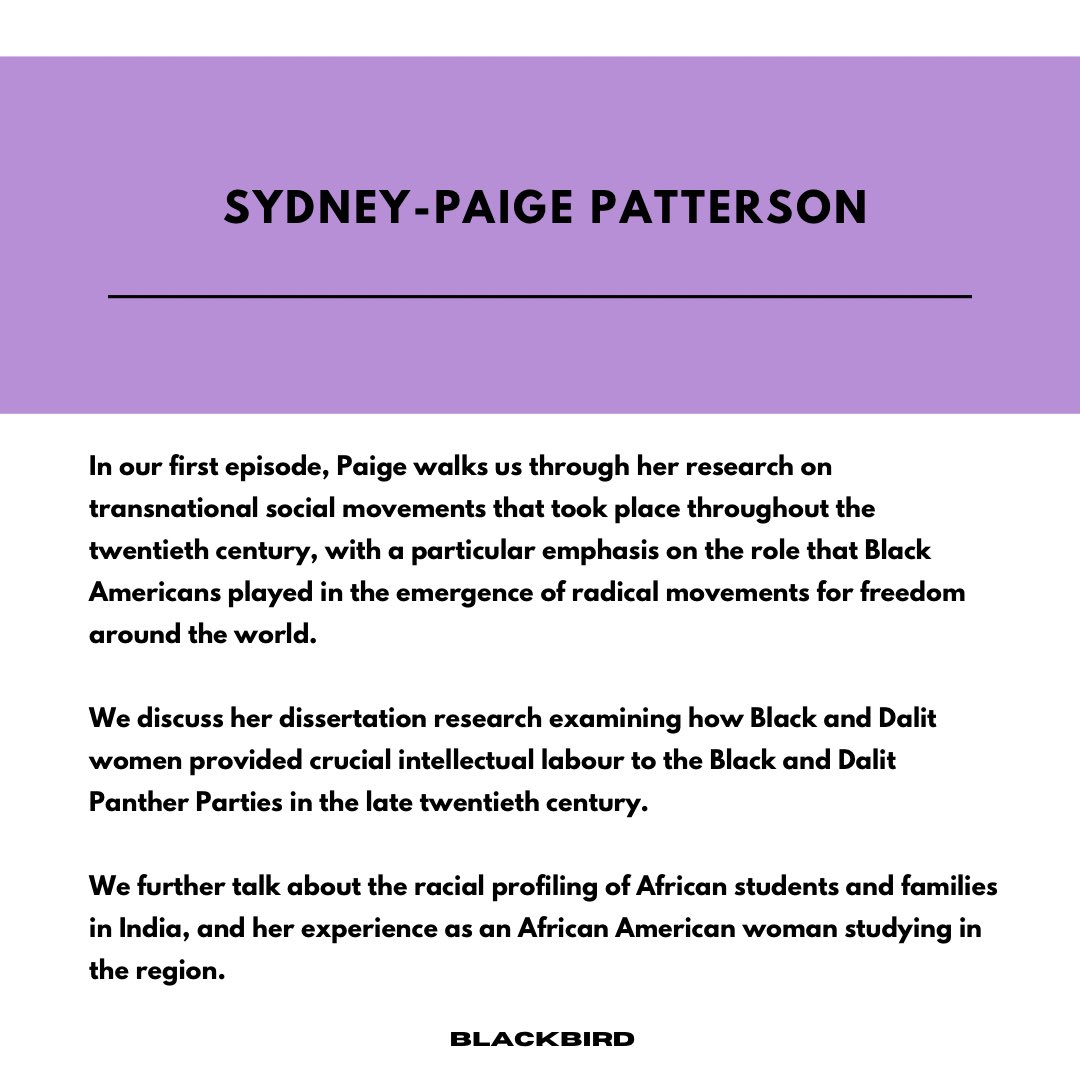 In Episode One with @WandersOfPaige we discuss parallels between the #BlackPanthers and #DalitPanther parties, their work and Paige’s own experiences as an African-American female student in India.