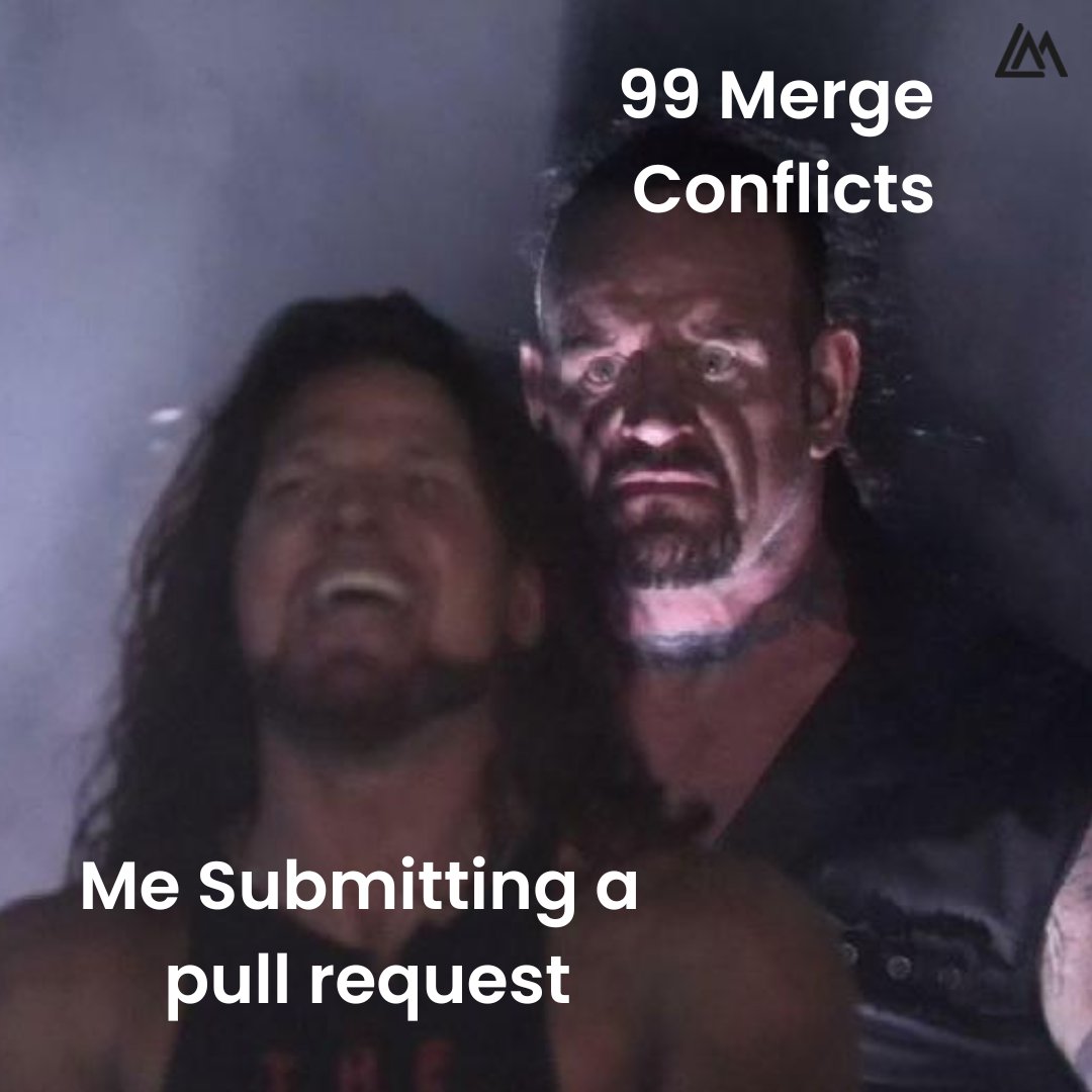 "When your #code👩‍💻 is caught in a never-ending merge conflict loop, but the deadline is closing in #TheStruggleIsReal" 
.
.
.
#Memes #github #Git #GITwitter #100DaysOfCode #coding #programming #developers #programmers #SoftwareDeveloper #fridayfeeling