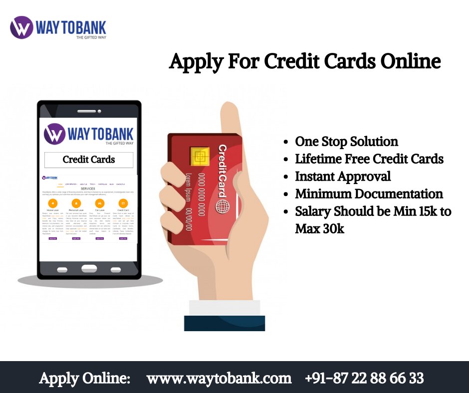 waytobankweb's tweet image. Apply For Credit Cards Online at WaytoBank. Get Instant Approval with Lifetime Free Credit Cards and Minimum Documentation. Apply Now!

For Reach Us:
Call: +91-87 22 88 66 33
Visit: waytobank.com/credit-card

#CreditCard #CreditCards #Applycreditcard #CreditcardOnline