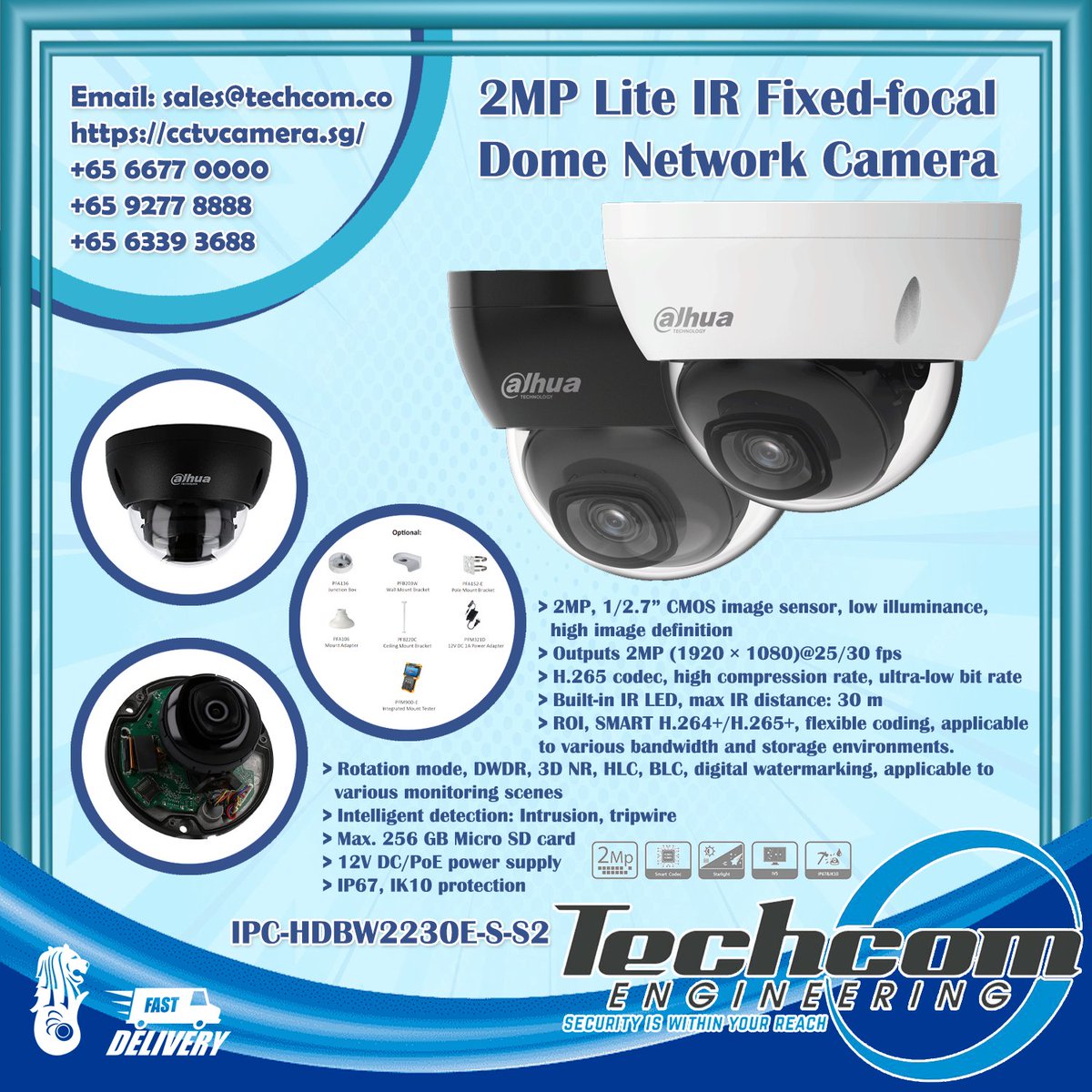 CCTV_Camera_SG's tweet image. 2MP Lite IR Fixed-focal Dome Network Camera

&amp;gt; Product Code: IPC-HDBW2230E-S-S2

Details: cctvcamera.sg/product/ipc-hd…

#2megapixels #2MPliteIR #CCTV #cctvcamera #cctvinsingapore #cctvsystemsingapore #cctvsystems #HDcamera #ik10 #ipcamera #ipcamerasingapore #ip67 #securitycamerasystem