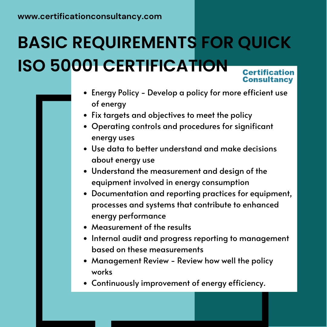 certificationc1's tweet photo. If you are looking for ISO 50001 Certification, our ISO 50001 consultants will provide you support in implementation of energy management system.
Find out more here:-
https://t.co/yc6dDfjXb5
#iso50001 #iso50001_2018 #iso500012018 #iso50001certification #iso50001certified #iso https://t.co/2nwsdtHqYa