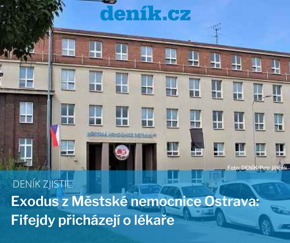 denikms's tweet image. DENÍK ZJISTIL: Exodus z Městské nemocnice Ostrava: Fifejdy přicházejí o lékaře ⬇️
 moravskoslezsky.denik.cz/zpravy_region/…
@Ostrava_cz #fifejdy #nemocnice #denikcz