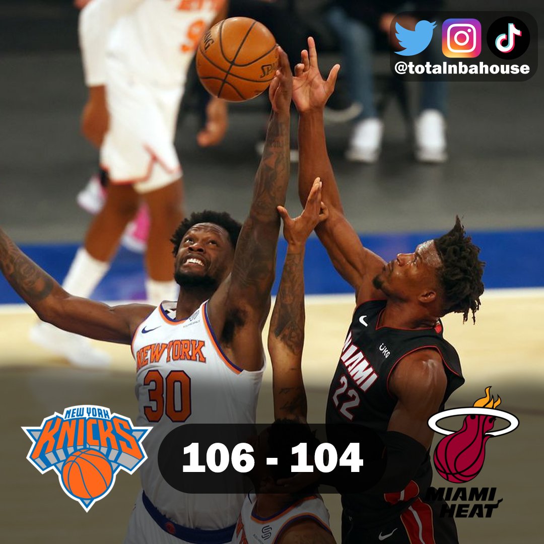 TotalNBAHouse's tweet image. After today's win Knicks are only 1 game behind the 7th seed Heat.