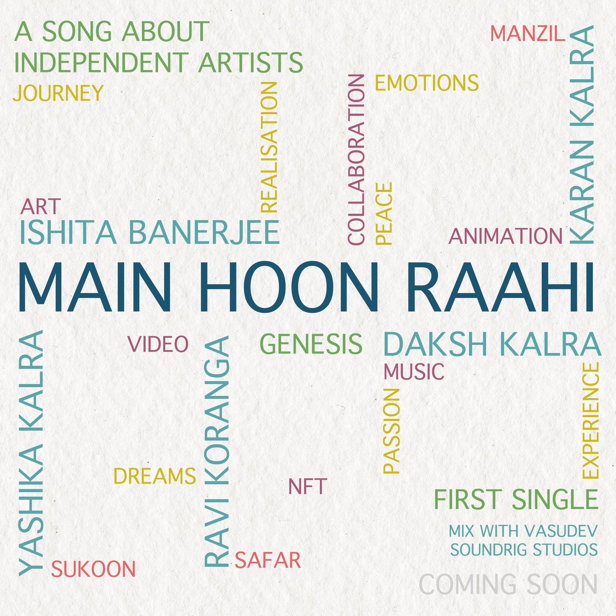 DakshKalra21's tweet photo. Exciting news! I'm proud to announce the migration of my Main Hoon Raahi NFT Collection with @Yashika__Kalra @Karankalra_art @iravikoranga @soulcurryart to foundation on Feb 5th. Join me in supporting this new chapter for the collection! #MainHoonRaahi #NFT #Foundation #musicnft https://t.co/JdxOoqmVqi