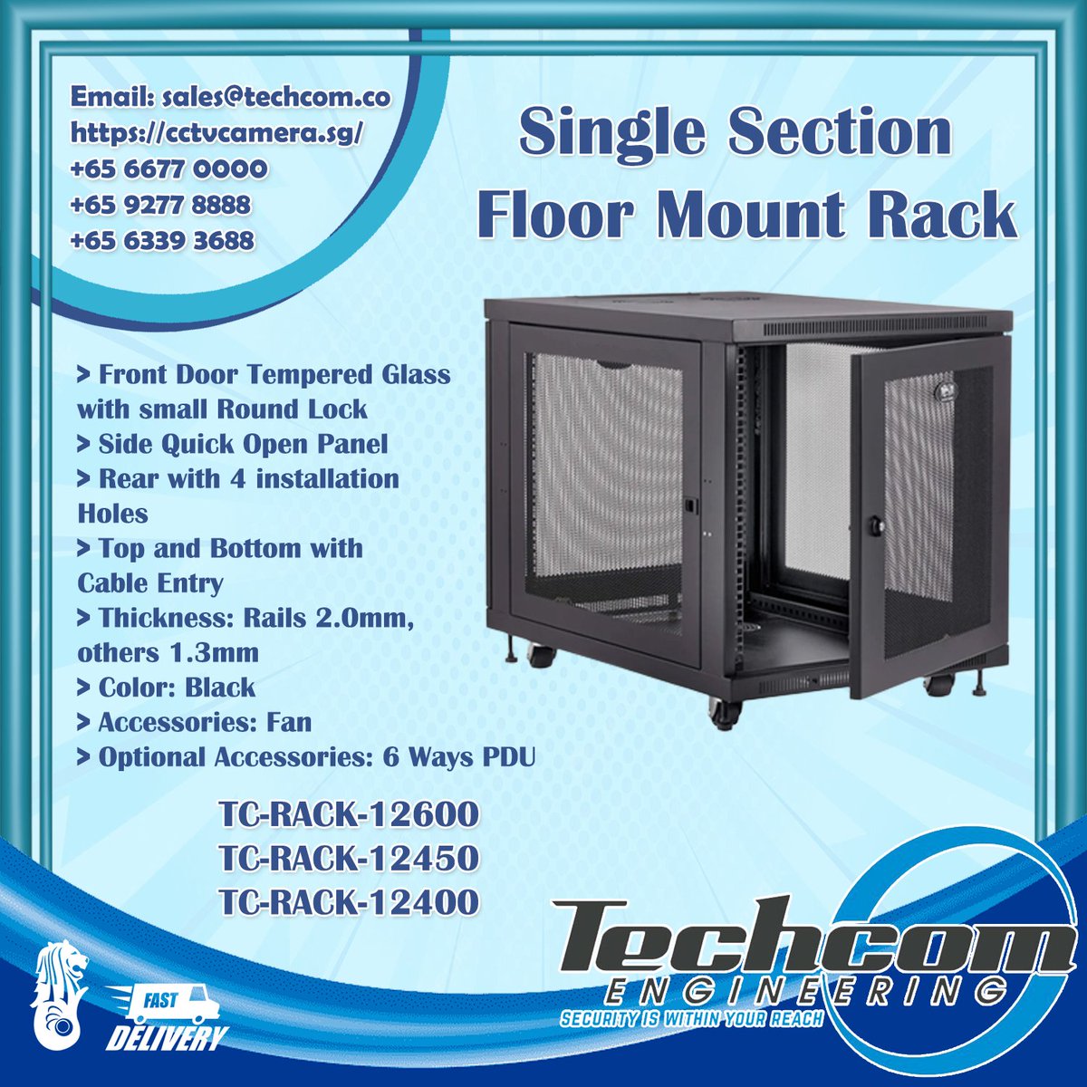 Single Section Floor Mount Rack

> Product Codes:
TC-RACK-12600
TC-RACK-12450
TC-RACK-12400

Links:
cctvcamera.sg/product/tc-rac…
cctvcamera.sg/product/tc-rac…
cctvcamera.sg/product/tc-rac…

#homenetworkrack #homeserverrack #rackmountsolutions #racksystem #rackmountserver #servercabinetrack