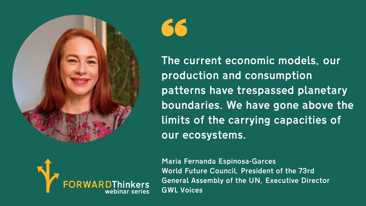 📌Inspiring key facts from Maria Fernanda Espinosa-Garces at our Forward Thinkers webinar “Towards a Healthy Planet”. 
Full Webinar▶️youtu.be/1lVxUGrLE_0