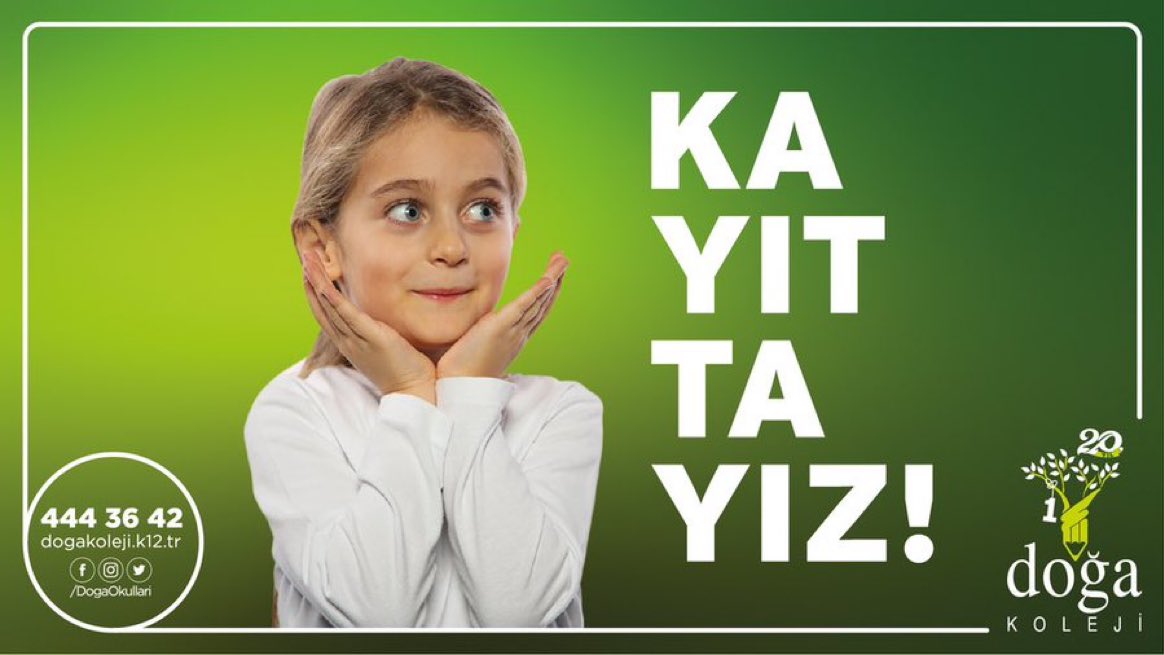 Başarıya giden yolda okul öncesinden liseye tüm öğrenciler için #Kayıttayız
Doğa Kolejinin fark yaratan eğitim sistemiyle tanışmak için; dogakoleji.k12.tr/kayit/